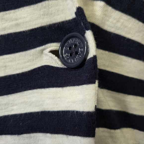 A|X ARMANI EXCHANGE Navy and White Lightweight Cotton Cardigan. Sise Small - Picture 4 of 12